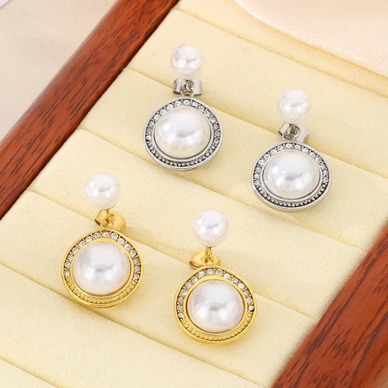 1 Pair Vintage Style Simple Style Geometric 304 Stainless Steel 18K Gold Plated Drop Earrings display picture 8