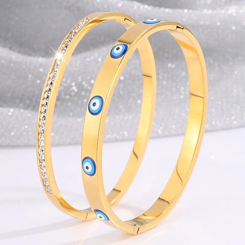 Casual Elegant Classic Style Eye 304 Stainless Steel Bangle In Bulk display picture 16