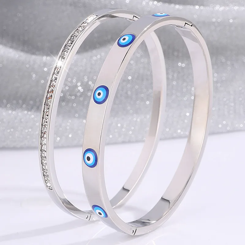 Casual Elegant Classic Style Eye 304 Stainless Steel Bangle In Bulk display picture 9