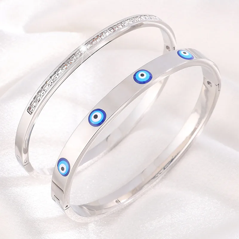 Casual Elegant Classic Style Eye 304 Stainless Steel Bangle In Bulk display picture 3