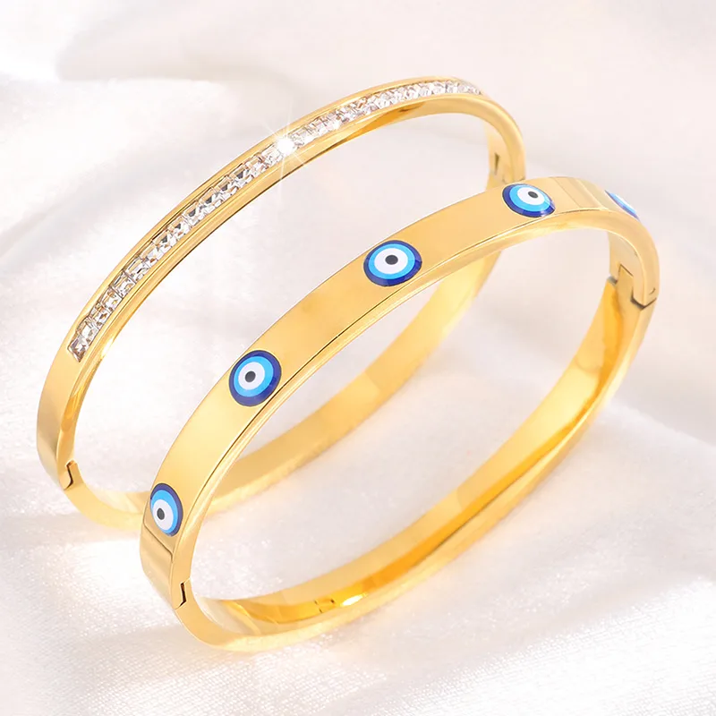 Casual Elegant Classic Style Eye 304 Stainless Steel Bangle In Bulk display picture 1