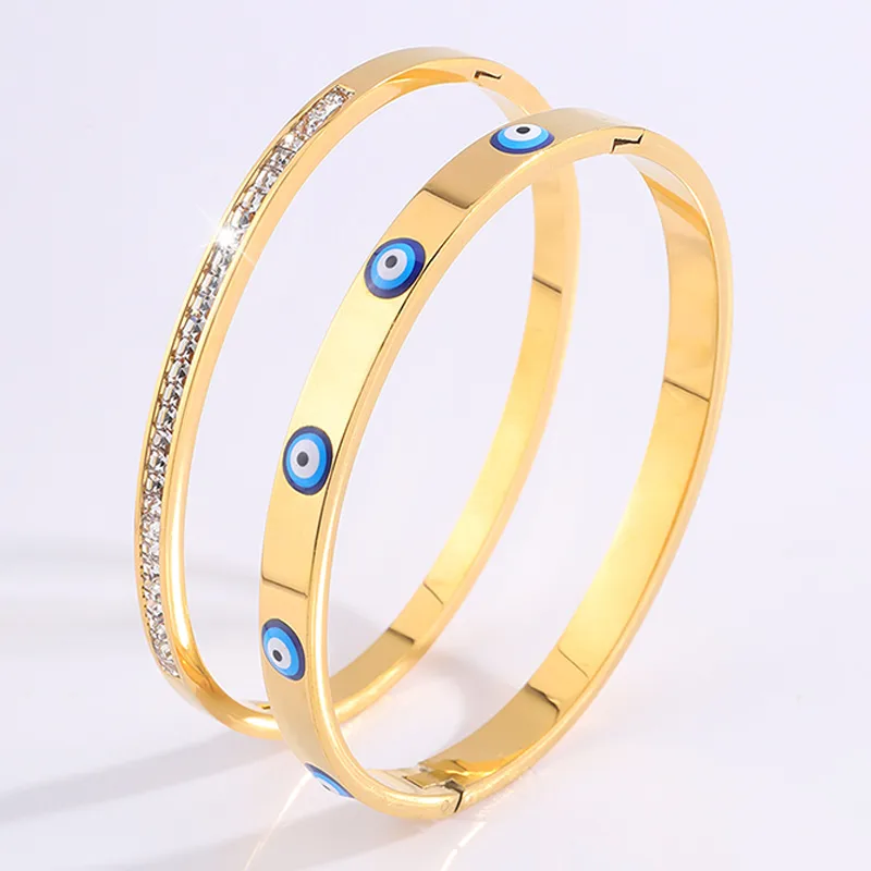 Casual Elegant Classic Style Eye 304 Stainless Steel Bangle In Bulk display picture 7