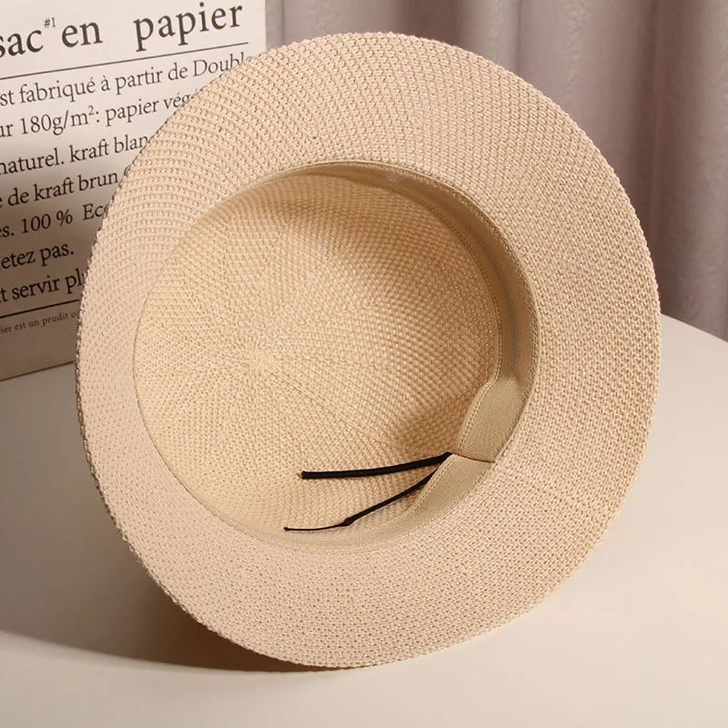 Korean Style Cotton And Linen Knitted Belt Buckle Fisherman Hat Female British Versatile Fashion Sun Protection Basin Hat Simple Top Hat Fashion display picture 14