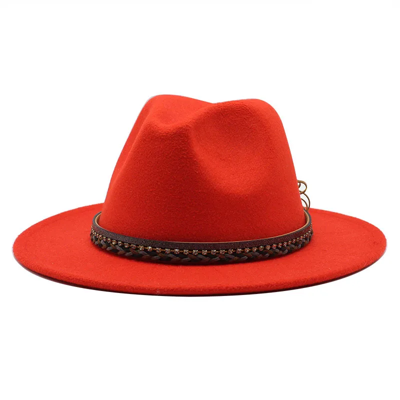 Wish  Designed Minority Style Men And Women Couple Big Along Jazz Hat Wool Top Hat display picture 16