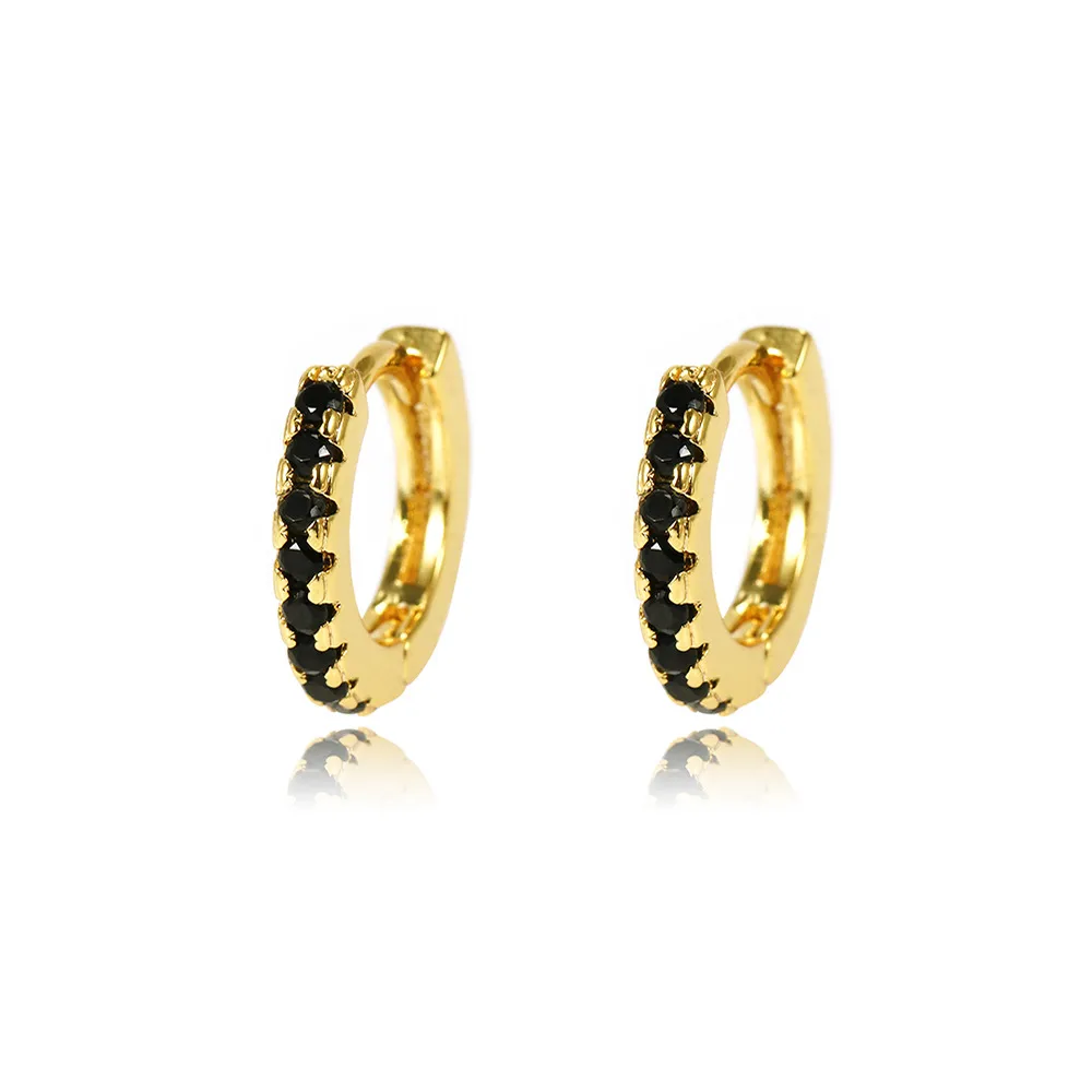 Foxi Cross-Border Sold Jewelry Mexican Circle Plated 18K Gold Earrings Inlaid Zircon Earrings Classic Simple Earrings display picture 9