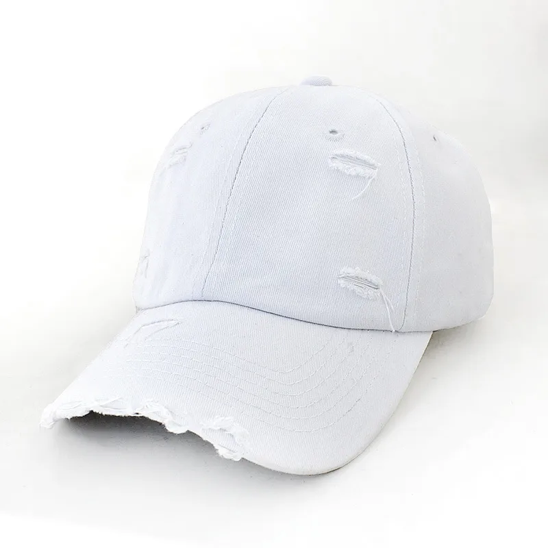 Retro Personalized Distressed Ripped Baseball Cap For Men  Trendy Spring Hip Hop  Soft Top Curved Brim Sun-proof Peaked Cap For Women display picture 2