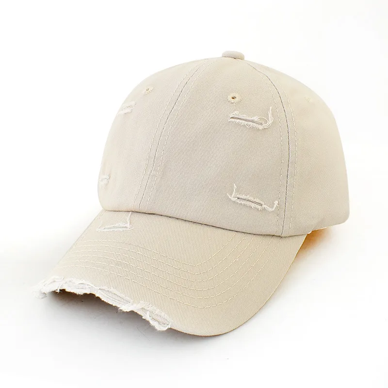Retro Personalized Distressed Ripped Baseball Cap For Men  Trendy Spring Hip Hop  Soft Top Curved Brim Sun-proof Peaked Cap For Women display picture 7