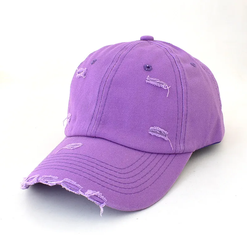 Retro Personalized Distressed Ripped Baseball Cap For Men  Trendy Spring Hip Hop  Soft Top Curved Brim Sun-proof Peaked Cap For Women display picture 9