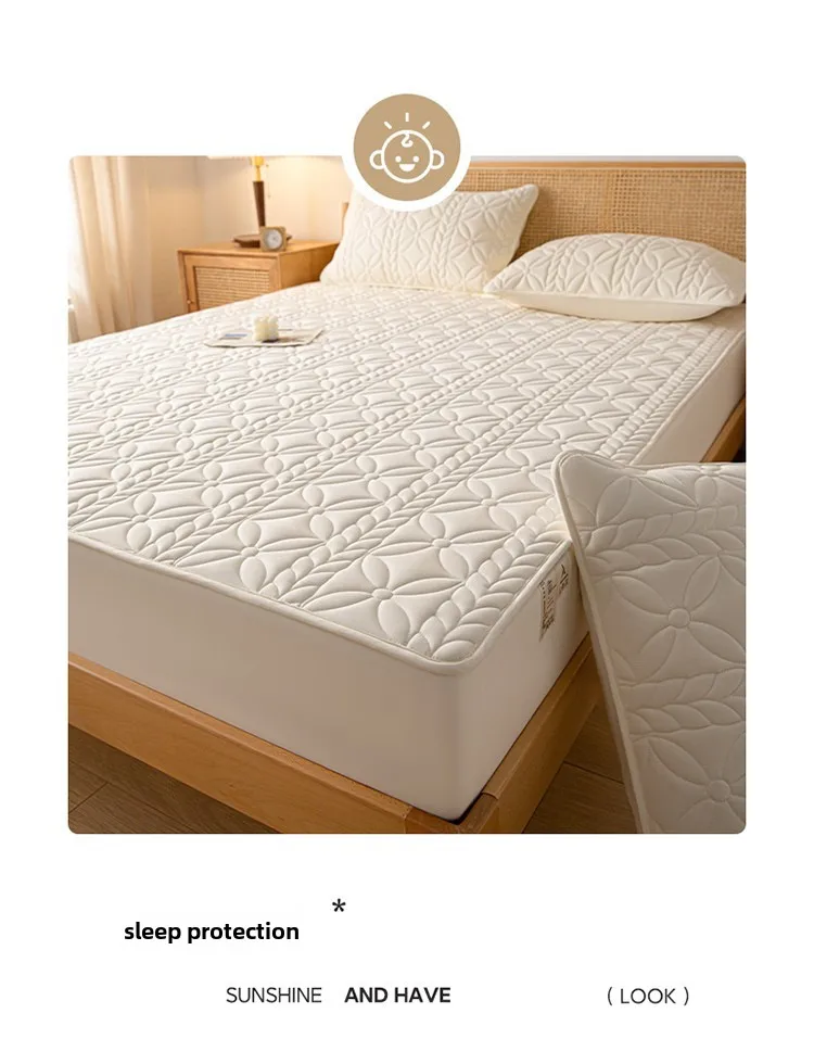 Class A Cotton Waterproof Bed Cover Single Mattress Protective Cover Summer Simmons Bedspread Diaphragm Pad Cotton Non-slip Bedspread- display picture 1