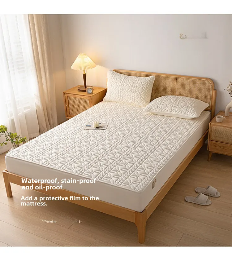 Class A Cotton Waterproof Bed Cover Single Mattress Protective Cover Summer Simmons Bedspread Diaphragm Pad Cotton Non-slip Bedspread- display picture 4