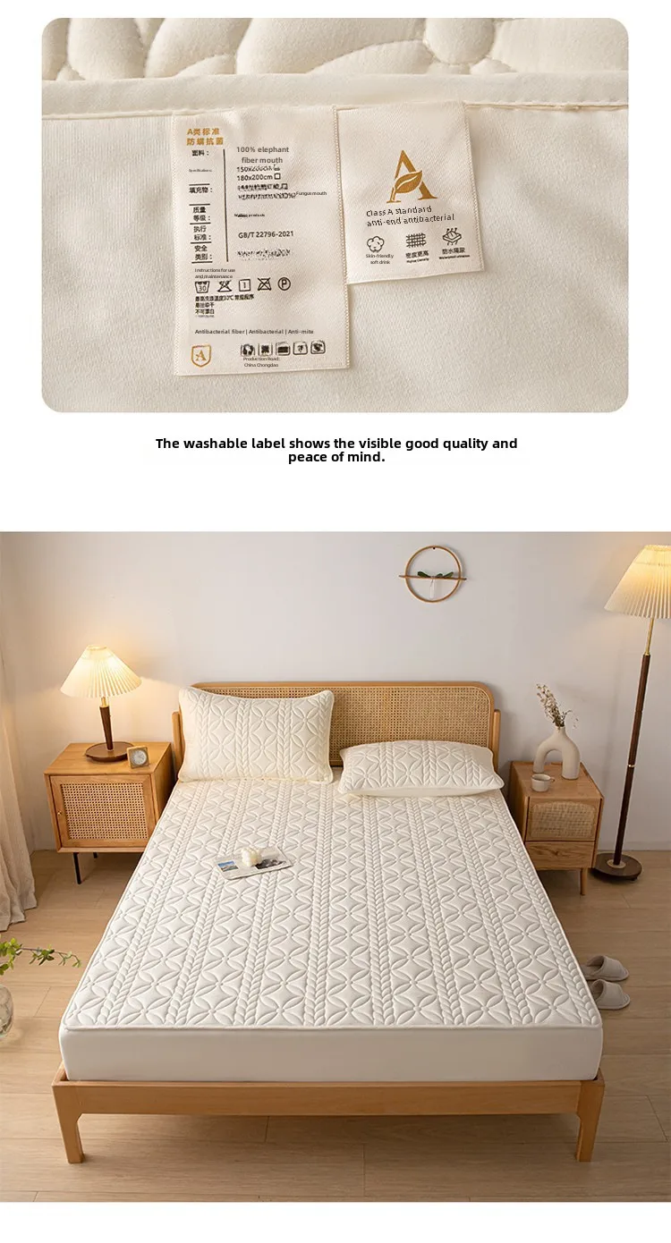 Class A Cotton Waterproof Bed Cover Single Mattress Protective Cover Summer Simmons Bedspread Diaphragm Pad Cotton Non-slip Bedspread- display picture 8