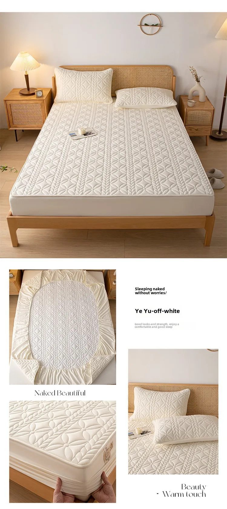 Class A Cotton Waterproof Bed Cover Single Mattress Protective Cover Summer Simmons Bedspread Diaphragm Pad Cotton Non-slip Bedspread- display picture 12