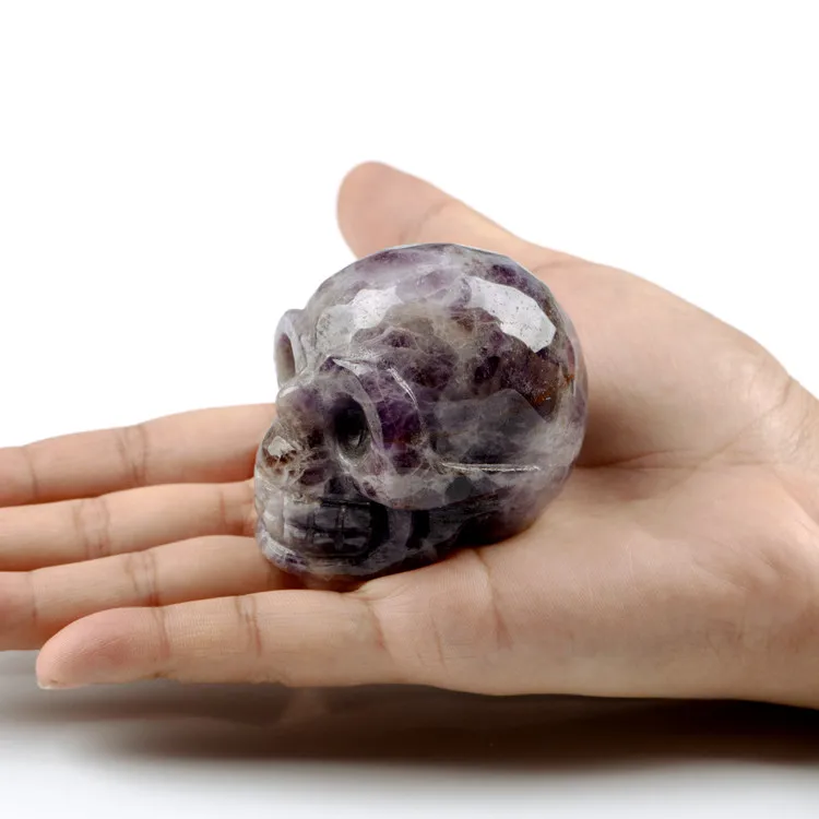 Vintage Style Funny Skull Natural Stone Ornaments Artificial Decorations display picture 1