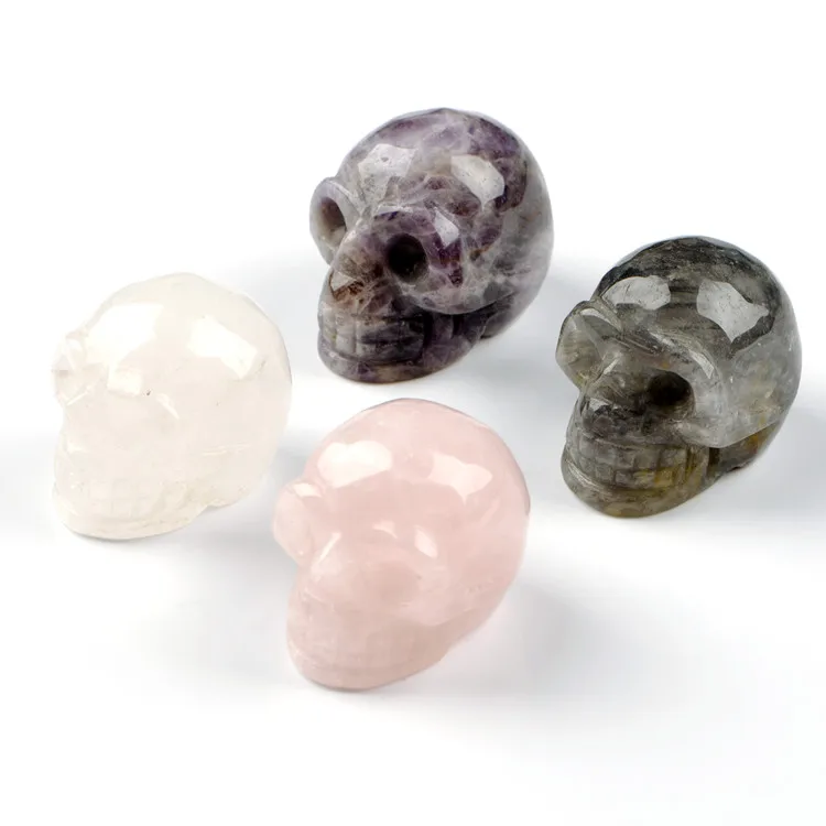 Vintage Style Funny Skull Natural Stone Ornaments Artificial Decorations display picture 6