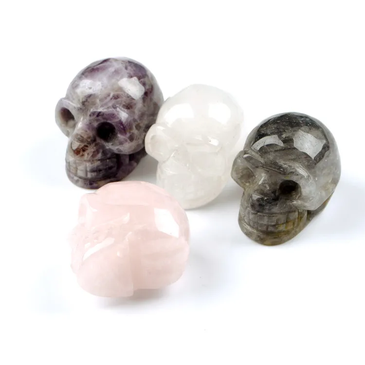 Vintage Style Funny Skull Natural Stone Ornaments Artificial Decorations display picture 7