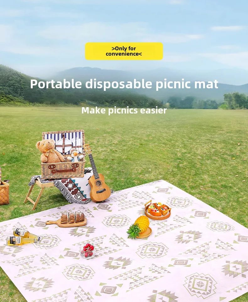 Disposable Picnic Mat Outdoor Moisture-proof Mat Single Double Waterproof Oil-proof Beach Mat Lawn Camping Tent Mat display picture 1