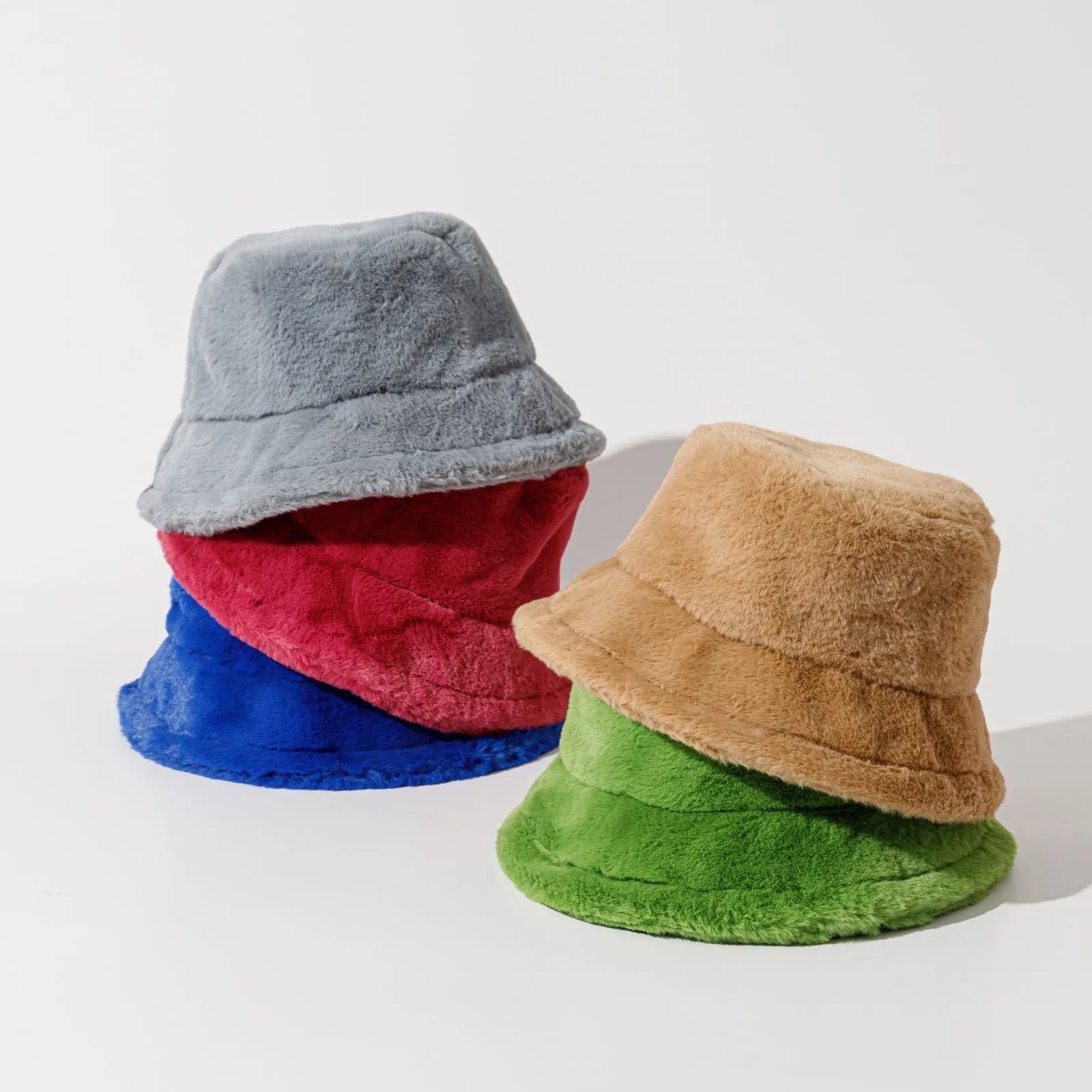 Autumn And Winter New Imitation Rabbit Fur And Velvet Fisherman Hat Women's Thickened Warm Basin Hat Fashionable  Bucket Hat Candy Color display picture 1