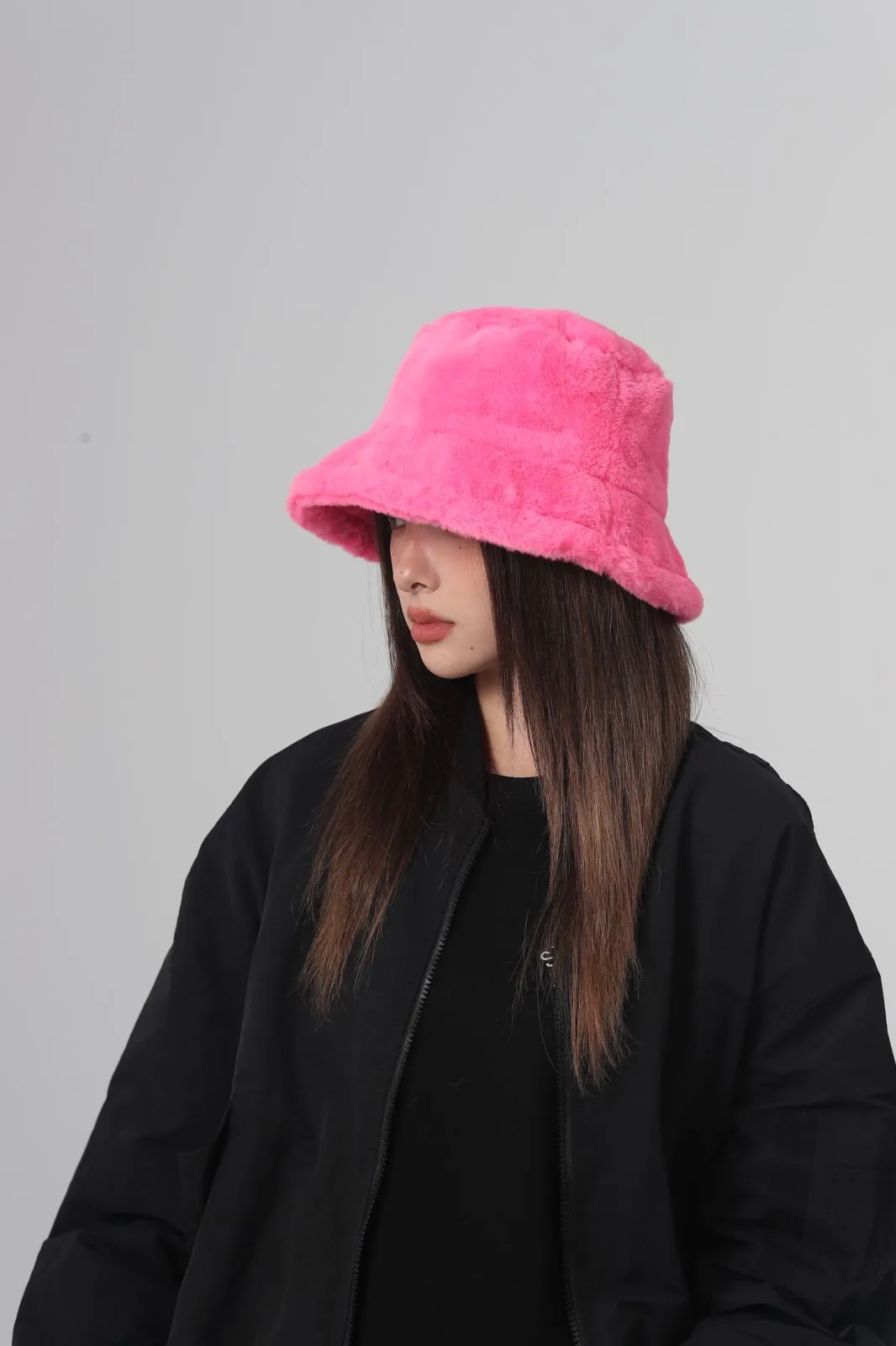 Autumn And Winter New Imitation Rabbit Fur And Velvet Fisherman Hat Women's Thickened Warm Basin Hat Fashionable  Bucket Hat Candy Color display picture 8