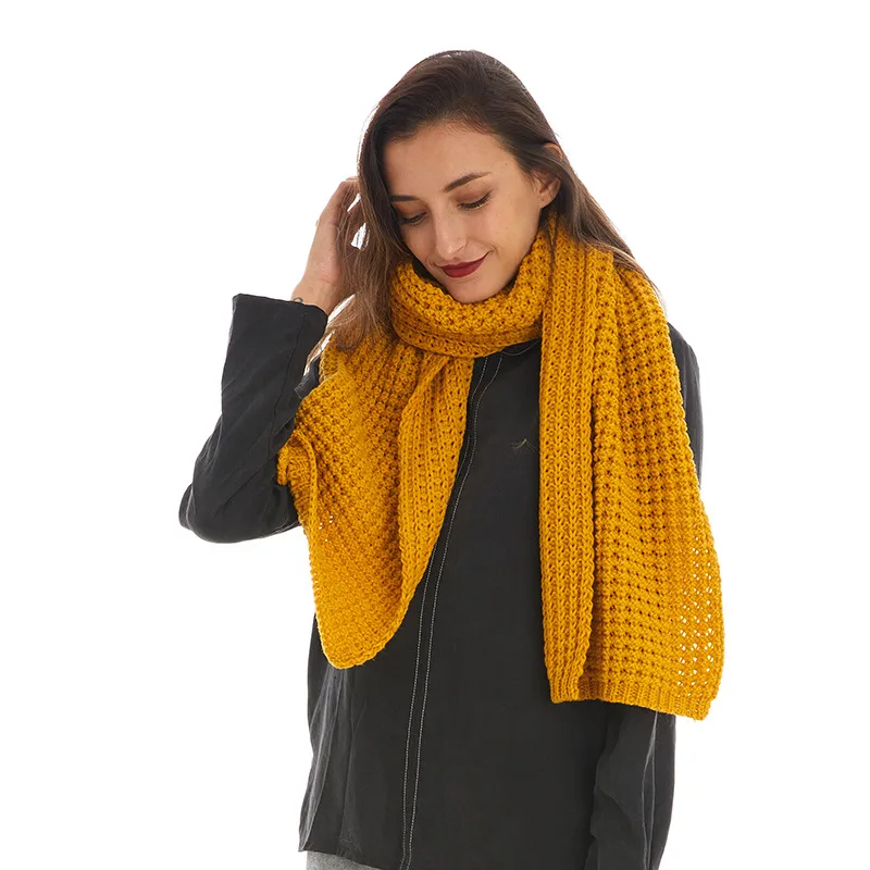 Hot Sale New  High-end Sense Women's  Solid Color Scarf Autumn And Winter  Knitted Scarf display picture 8