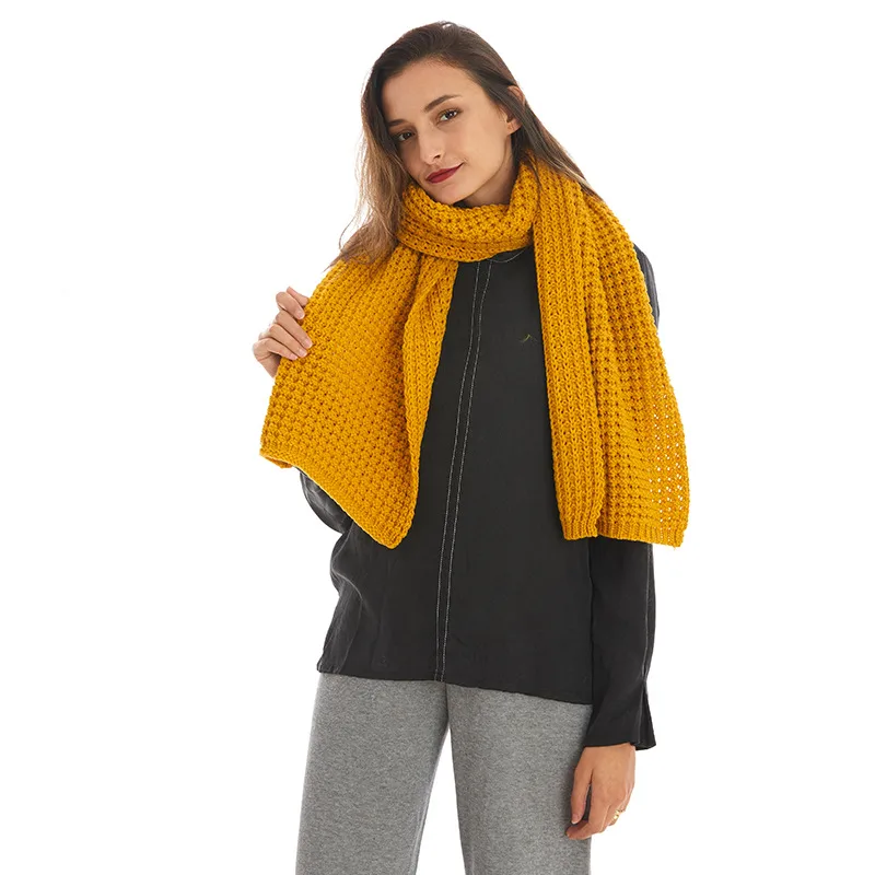 Hot Sale New  High-end Sense Women's  Solid Color Scarf Autumn And Winter  Knitted Scarf display picture 9