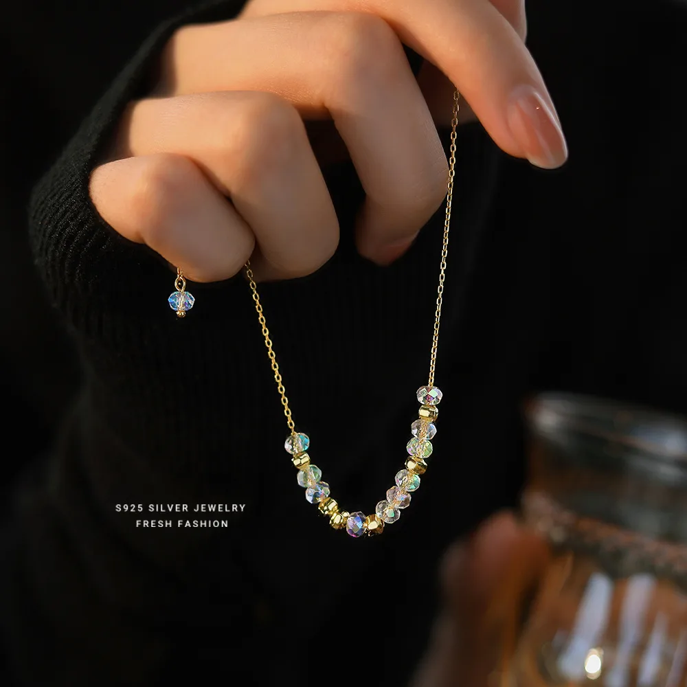 S925 Sterling Silver Irregular Colorful Ball Bracelet Female Simple And Fresh Cute Sweet Design Ins Style Bracelet display picture 2