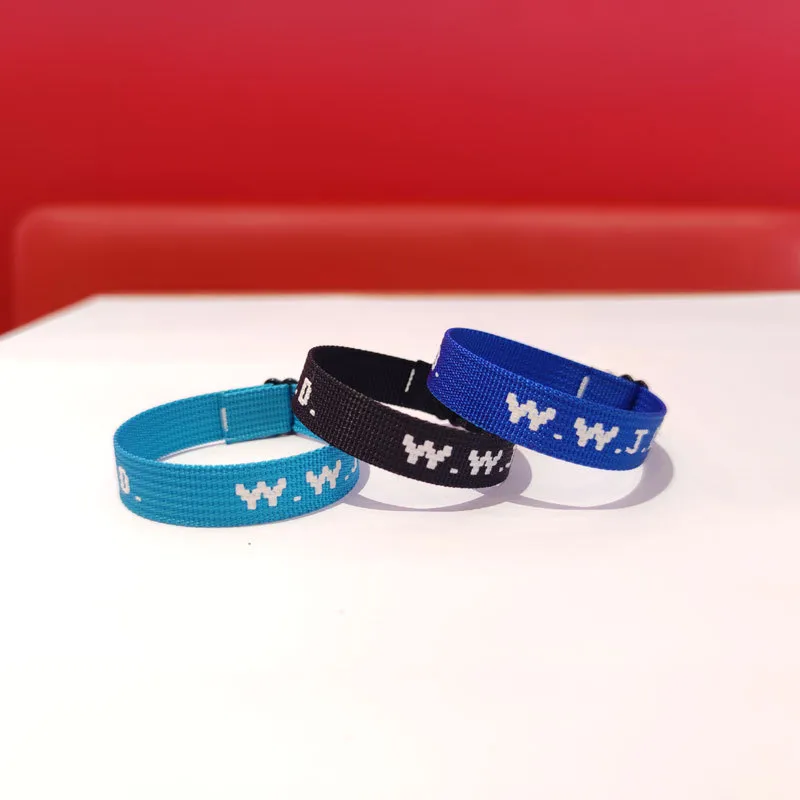 W.W.J.D. Letter Jacquard Printed Wrist Strap Bracelet Ribbon Unisex WWJD Bracelet Adjustable Bracelet display picture 2