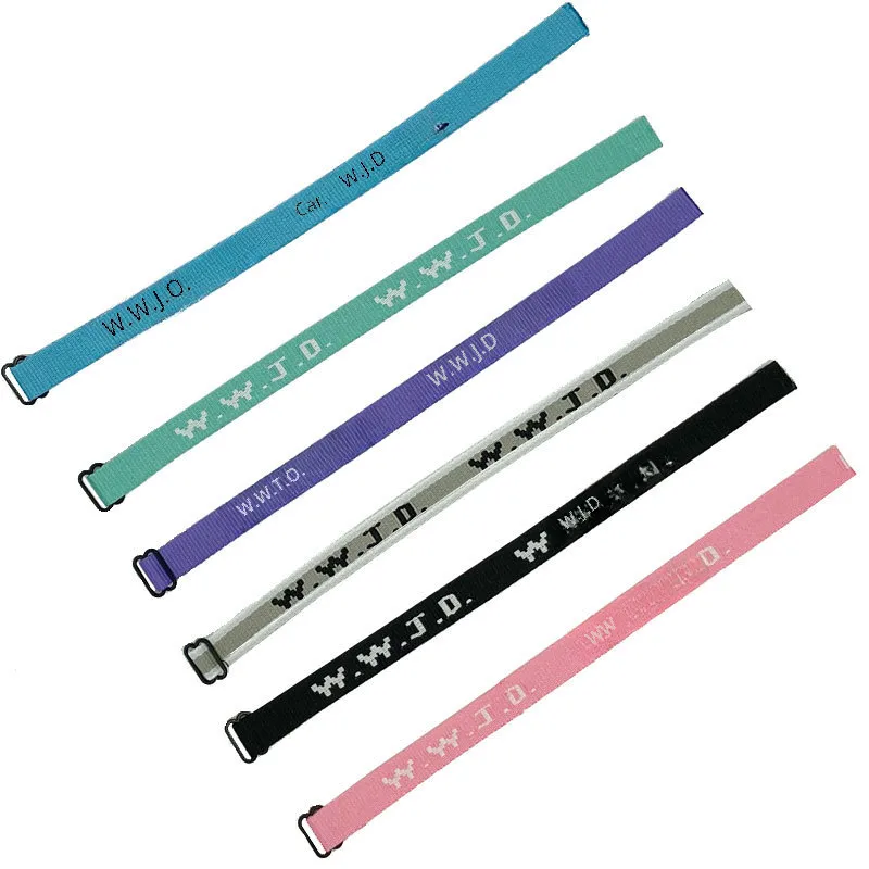 W.W.J.D. Letter Jacquard Printed Wrist Strap Bracelet Ribbon Unisex WWJD Bracelet Adjustable Bracelet display picture 12