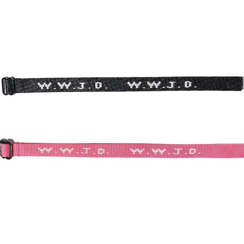 W.W.J.D. Letter Jacquard Printed Wrist Strap Bracelet Ribbon Unisex WWJD Bracelet Adjustable Bracelet display picture 25