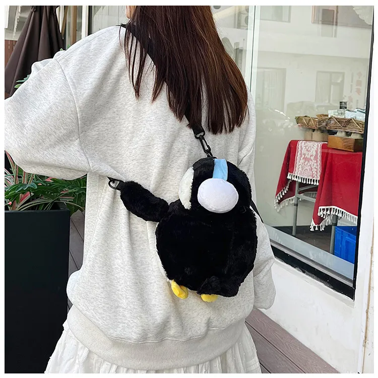 New Cute Stuffed Backpack Cartoon Doll Panda Doll One-Shoulder Messenger Bag Claw Machine Gift display picture 4