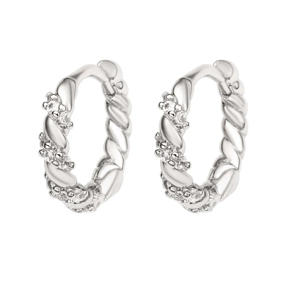 New Classic Diamond Small Round Geometric Earclip Earrings Earrings Europe And America Cross Border Hot Sale Creative Earrings Factory Wholesale display picture 1