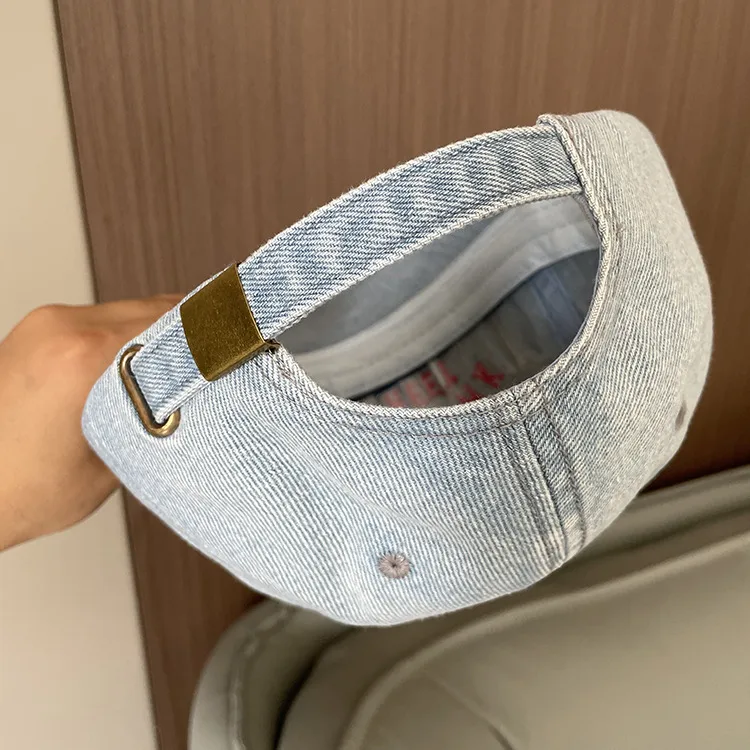 Korean-style Spring And Summer Denim Baseball Cap Women's Washable Old Letter Hat Men's Trendy  Sunscreen Cap display picture 11