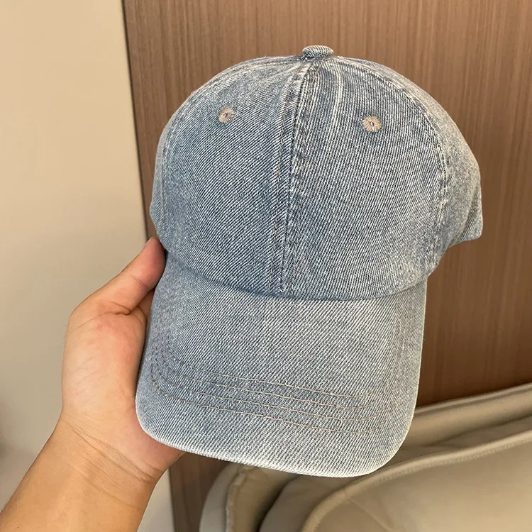 Korean-style Spring And Summer Denim Baseball Cap Women's Washable Old Letter Hat Men's Trendy  Sunscreen Cap display picture 16