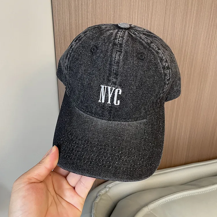 Korean-style Spring And Summer Denim Baseball Cap Women's Washable Old Letter Hat Men's Trendy  Sunscreen Cap display picture 21