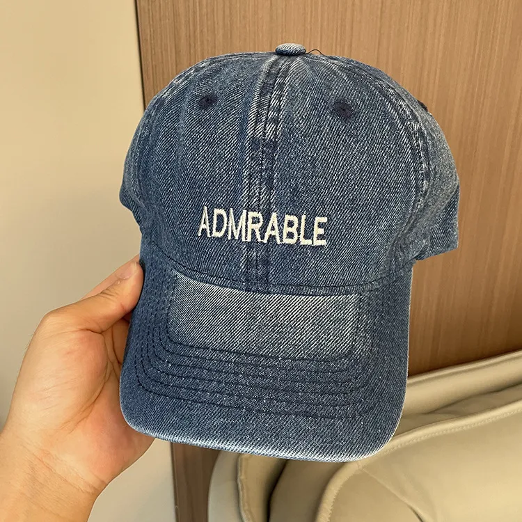 Korean-style Spring And Summer Denim Baseball Cap Women's Washable Old Letter Hat Men's Trendy  Sunscreen Cap display picture 23