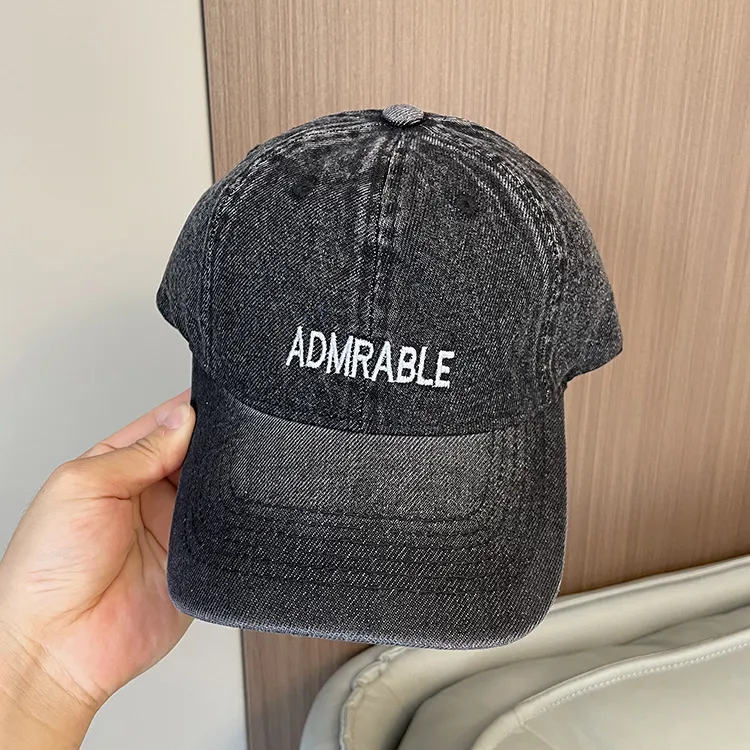 Korean-style Spring And Summer Denim Baseball Cap Women's Washable Old Letter Hat Men's Trendy  Sunscreen Cap display picture 24