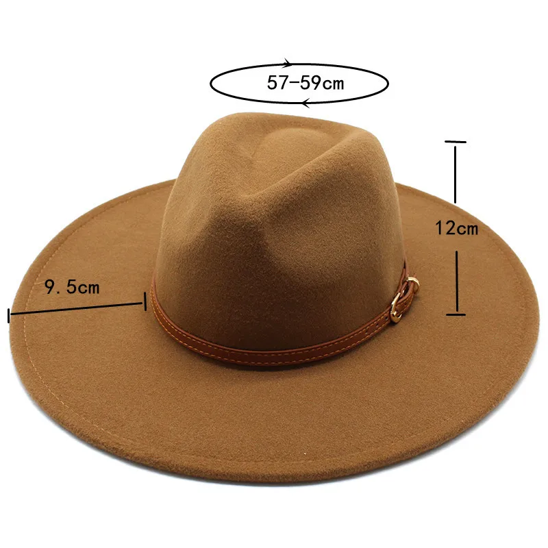 British Style Hat Harajuku Style 9.5cm Large Edge Woolen Top Hat For Men And Women Warm Jazz Hat For Autumn And Winter display picture 1