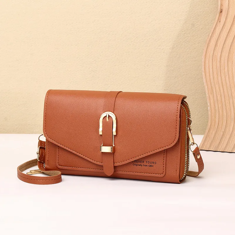 New Style Mobile Phone Bag Women's Fashionable Shoulder Crossbody Small Bag Cover Magnetic Buckle Multi-Layer Advanced Texture Mini Mobile Phone Bag display picture 19