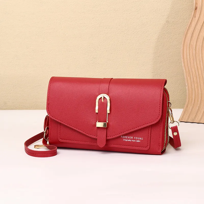 New Style Mobile Phone Bag Women's Fashionable Shoulder Crossbody Small Bag Cover Magnetic Buckle Multi-Layer Advanced Texture Mini Mobile Phone Bag display picture 16