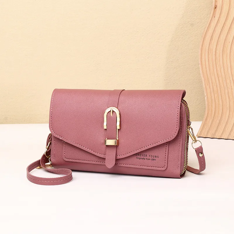 New Style Mobile Phone Bag Women's Fashionable Shoulder Crossbody Small Bag Cover Magnetic Buckle Multi-Layer Advanced Texture Mini Mobile Phone Bag display picture 21