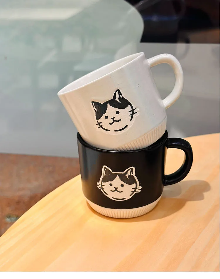 Vintage Stoneware Mug Underglaze Hand Painted Kitten Ceramic Cup Office Coffee Cup Household Water Cup Hand Gift display picture 8
