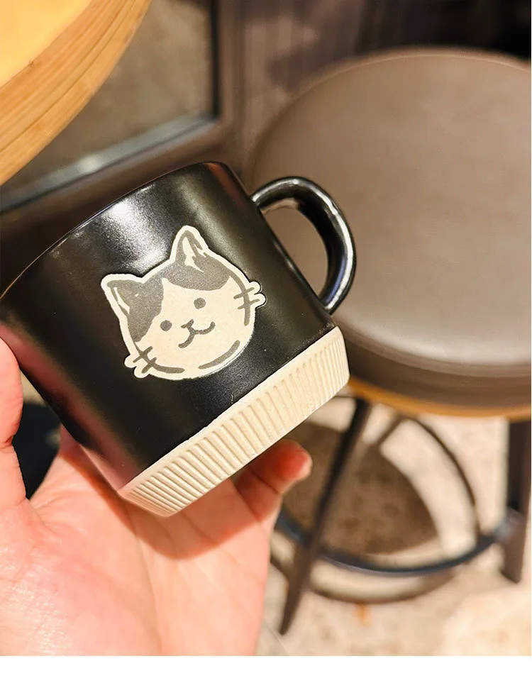 Vintage Stoneware Mug Underglaze Hand Painted Kitten Ceramic Cup Office Coffee Cup Household Water Cup Hand Gift display picture 10