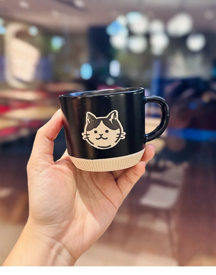 Vintage Stoneware Mug Underglaze Hand Painted Kitten Ceramic Cup Office Coffee Cup Household Water Cup Hand Gift display picture 15