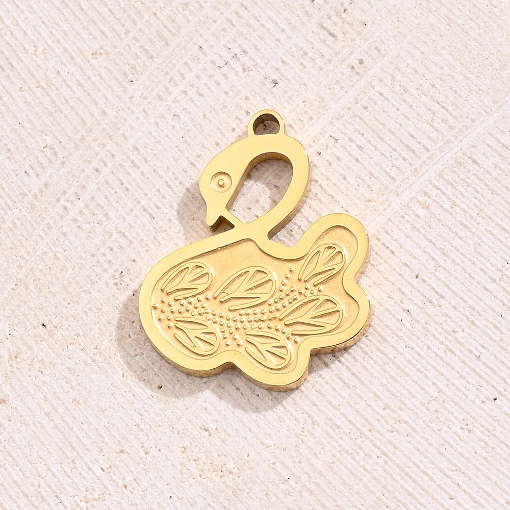 Best Seller In Europe And America DIY Ornament Accessories Vacuum Plating Colorful Oil Necklace Snake-Shaped Swan Elephant Footprints Pendant In Furnace display picture 8