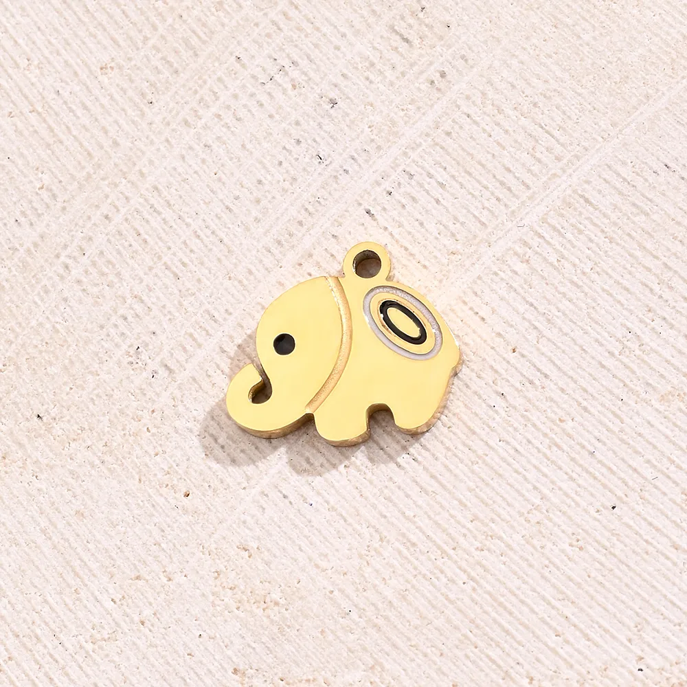 Best Seller In Europe And America DIY Ornament Accessories Vacuum Plating Colorful Oil Necklace Snake-Shaped Swan Elephant Footprints Pendant In Furnace display picture 9