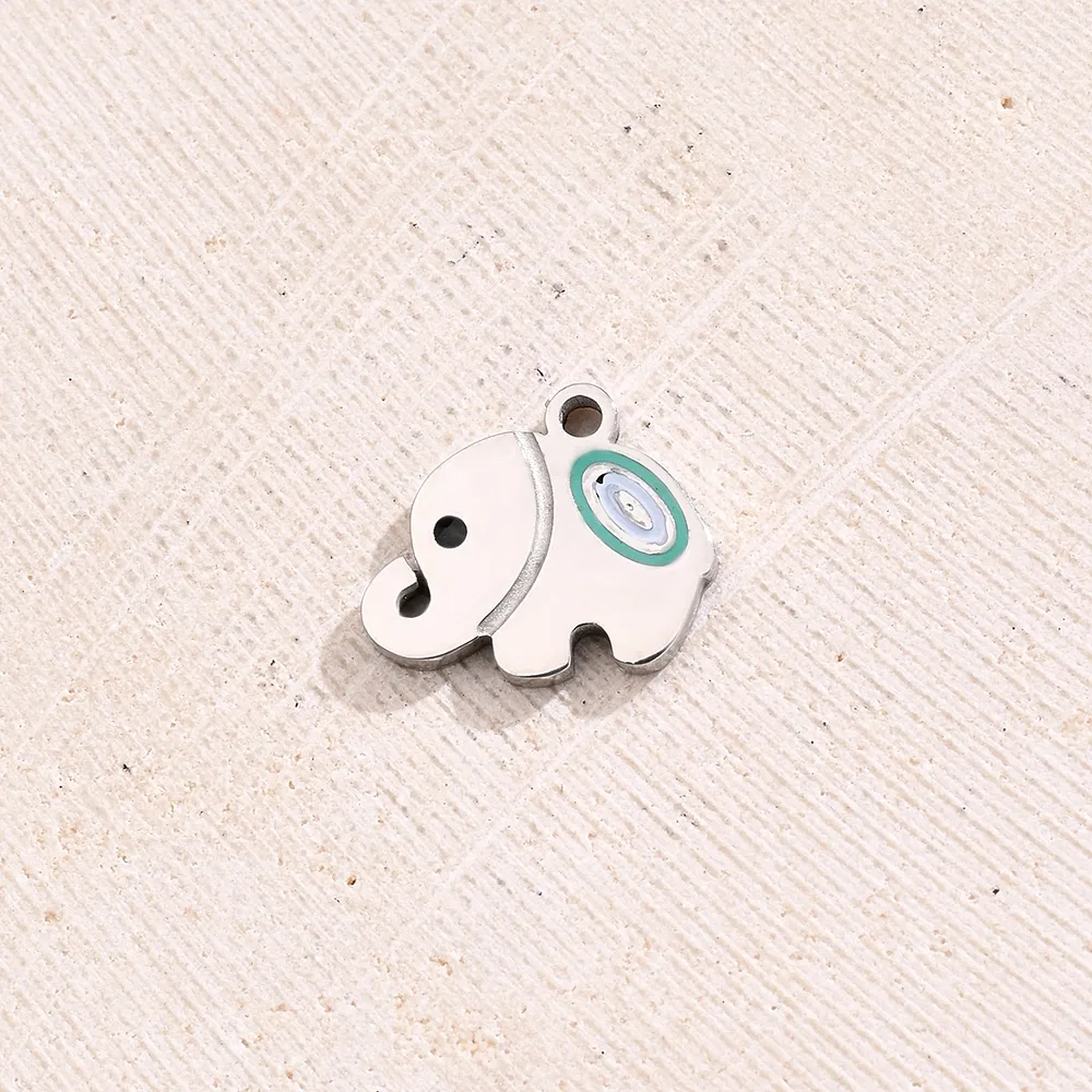 Best Seller In Europe And America DIY Ornament Accessories Vacuum Plating Colorful Oil Necklace Snake-Shaped Swan Elephant Footprints Pendant In Furnace display picture 5