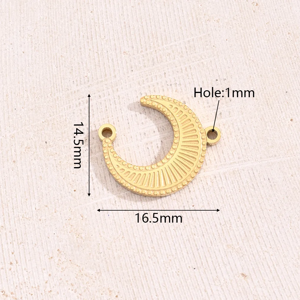 Best Seller In Europe And America Creative DIY Ornament Accessories Furnace Vacuum Plating Colorful Oil Necklace Micro-Inlaid Glass Rhinestone Geometric Pattern Moon Leaves Bamboo Joint Antlers Bow Arc Connector display picture 2