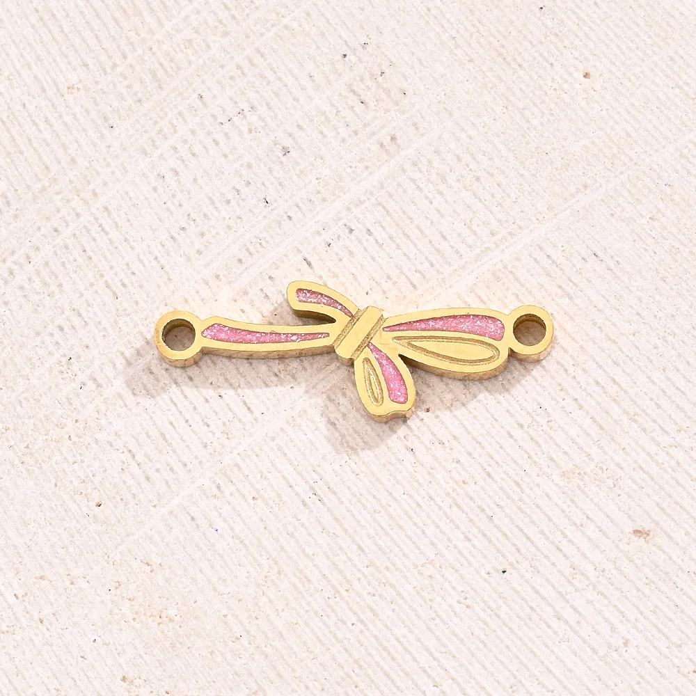 Best Seller In Europe And America Creative DIY Ornament Accessories Furnace Vacuum Plating Colorful Oil Necklace Micro-Inlaid Glass Rhinestone Geometric Pattern Moon Leaves Bamboo Joint Antlers Bow Arc Connector display picture 8