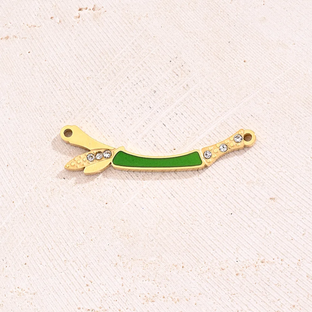 Best Seller In Europe And America Creative DIY Ornament Accessories Furnace Vacuum Plating Colorful Oil Necklace Micro-Inlaid Glass Rhinestone Geometric Pattern Moon Leaves Bamboo Joint Antlers Bow Arc Connector display picture 4
