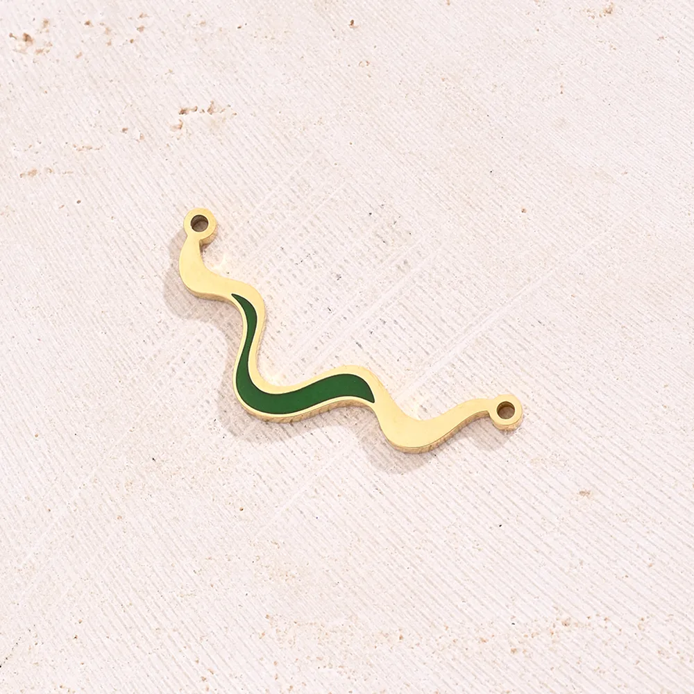 Best Seller In Europe And America Creative DIY Ornament Accessories Furnace Vacuum Plating Colorful Oil Necklace Micro-Inlaid Glass Rhinestone Geometric Pattern Moon Leaves Bamboo Joint Antlers Bow Arc Connector display picture 3