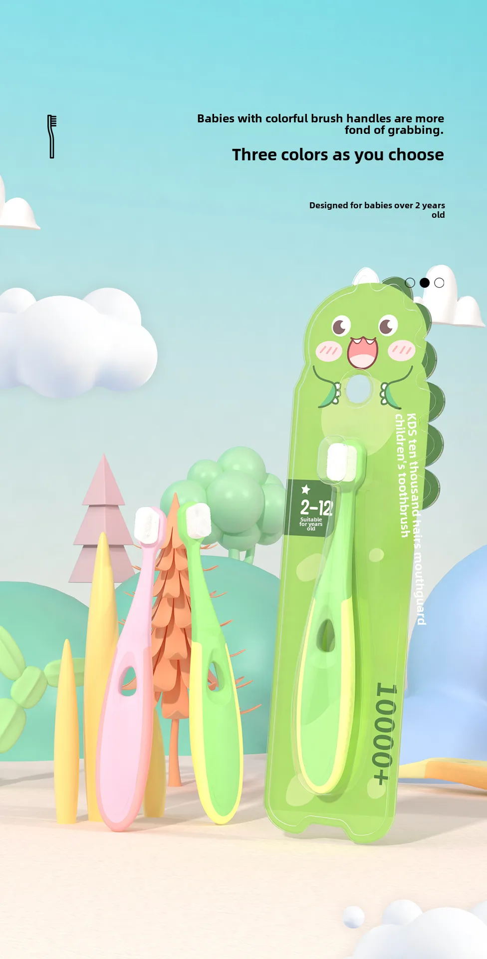 Mike Children's Toothbrush Soft Fur Wholesale Cleaning Gum Care Cartoon Small Animal Shape 2-12 Years Old Baby Single Pack display picture 6